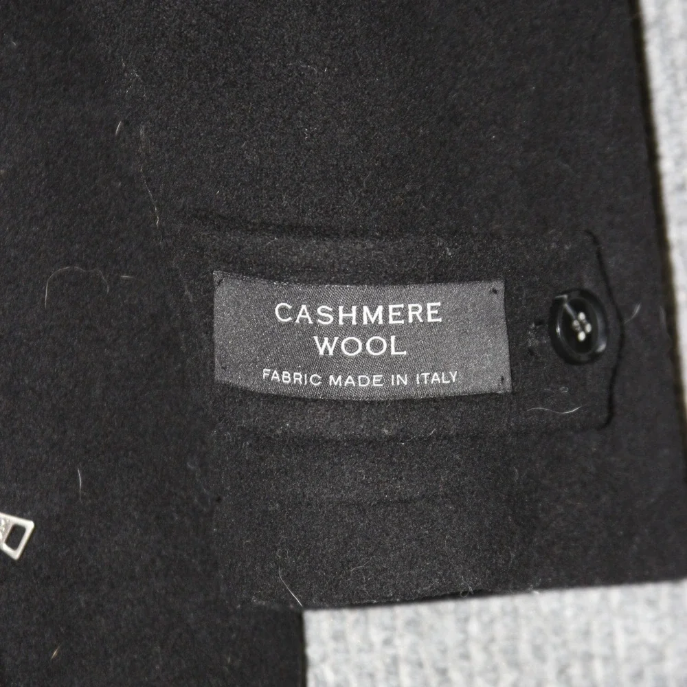 Andrew Marc New York Coat Mens XL Black‎ Cashmere Wool Blend Fur Lined Elegant